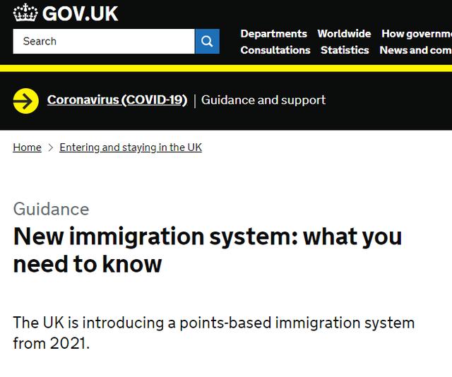 【英国】移民局公布最新积分制移民细则