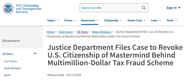 撤销美国公民身份！USCIS重磅案例：&ldquo;骗&rdquo;来的身份，将被终身追究！
